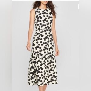 Who What Wear Black and Cream Dress, Size Small